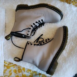 Dr. Martens Beige Lace-Up Boots